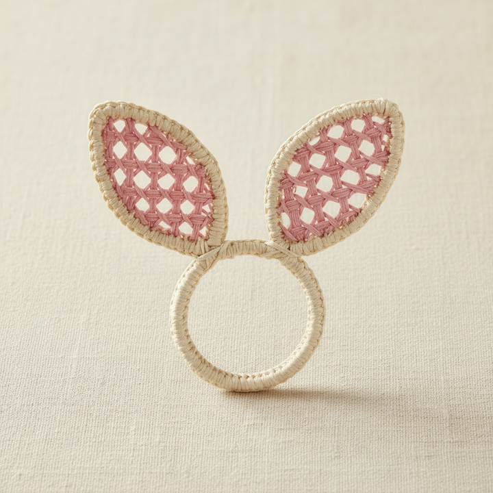Easter Bunny Ears Handwoven Iraca Napkin Ring