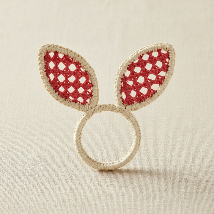 Easter Bunny Ears Handwoven Iraca Napkin Ring