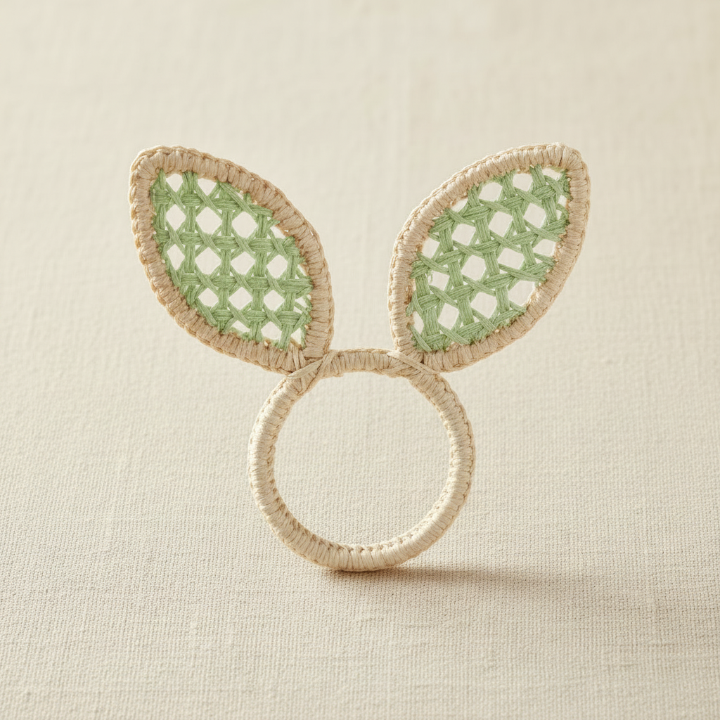 Easter Bunny Ears Handwoven Iraca Napkin Ring