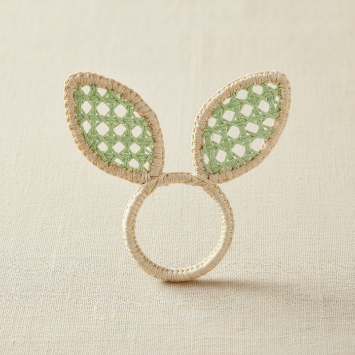 Easter Bunny Ears Handwoven Iraca Napkin Ring