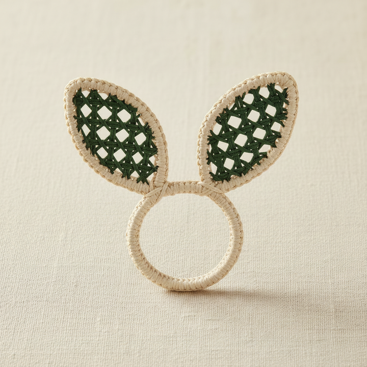 Easter Bunny Ears Handwoven Iraca Napkin Ring