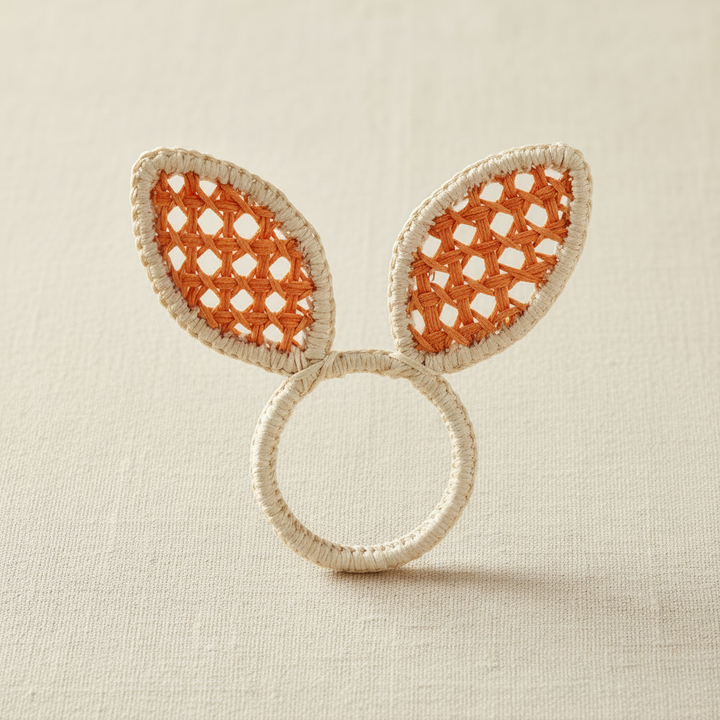 Easter Bunny Ears Handwoven Iraca Napkin Ring