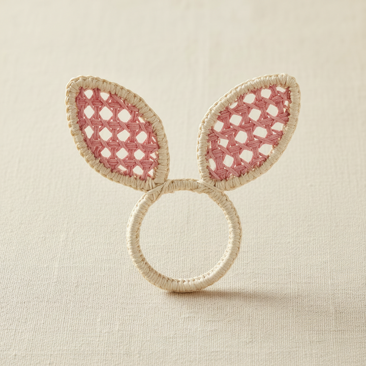 Easter Bunny Ears Handwoven Iraca Napkin Ring