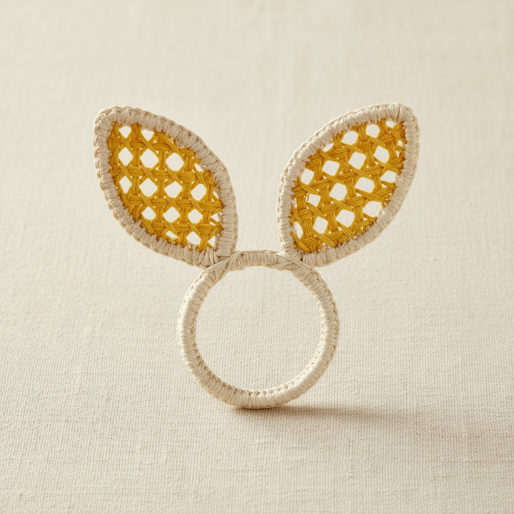 Easter Bunny Ears Handwoven Iraca Napkin Ring