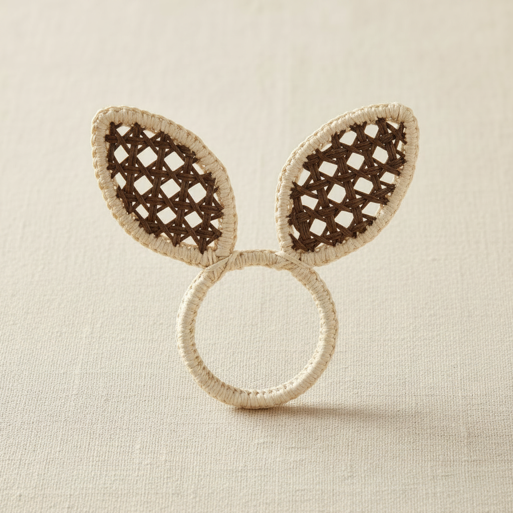 Easter Bunny Ears Handwoven Iraca Napkin Ring