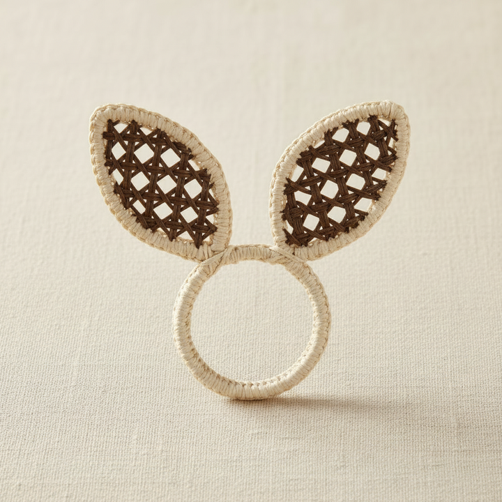 Easter Bunny Ears Handwoven Iraca Napkin Ring