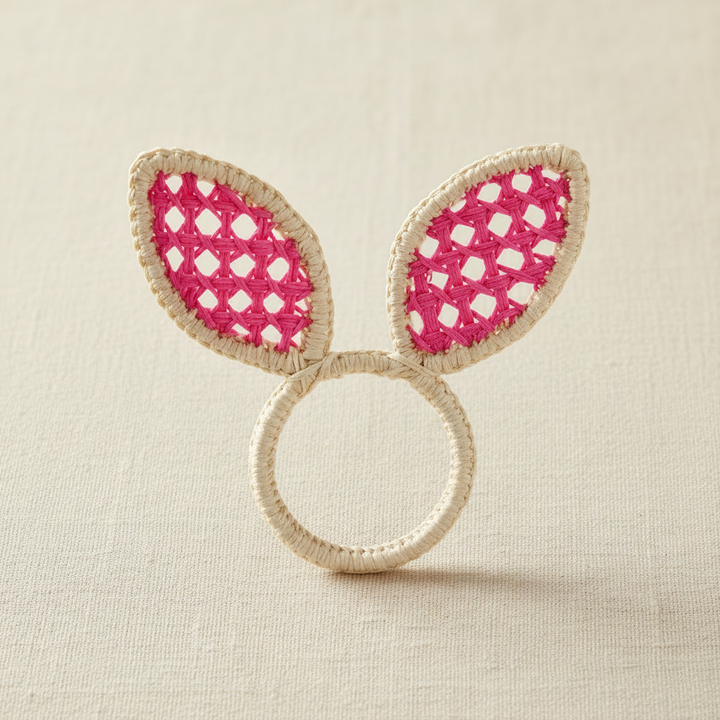 Easter Bunny Ears Handwoven Iraca Napkin Ring