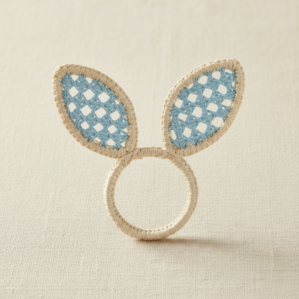 Easter Bunny Ears Handwoven Iraca Napkin Ring