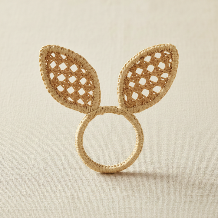 Easter Bunny Ears Handwoven Iraca Napkin Ring