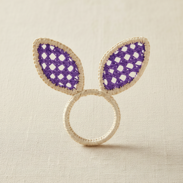 Easter Bunny Ears Handwoven Iraca Napkin Ring