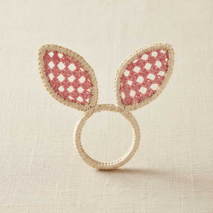 Easter Bunny Ears Handwoven Iraca Napkin Ring