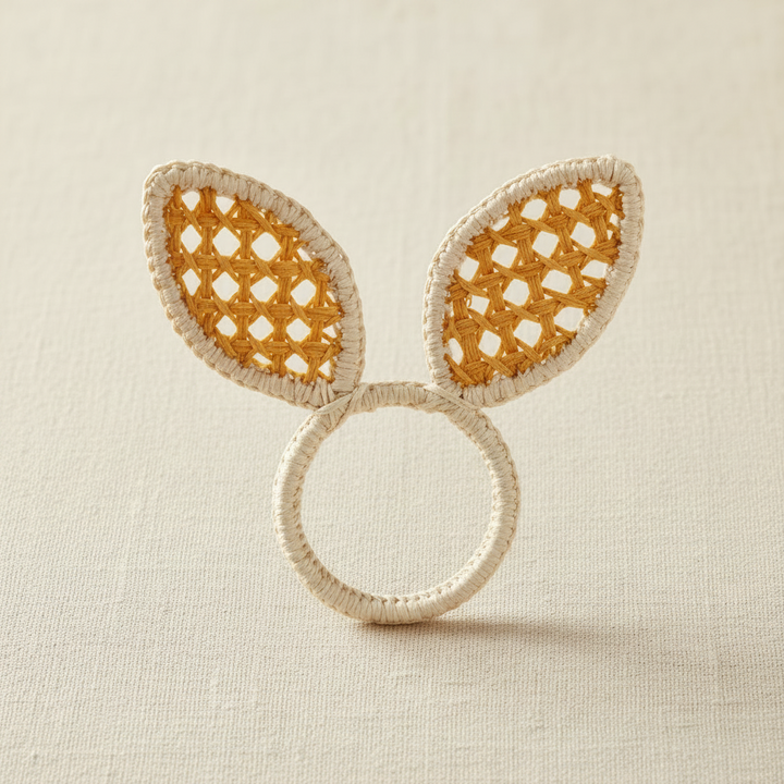 Easter Bunny Ears Handwoven Iraca Napkin Ring