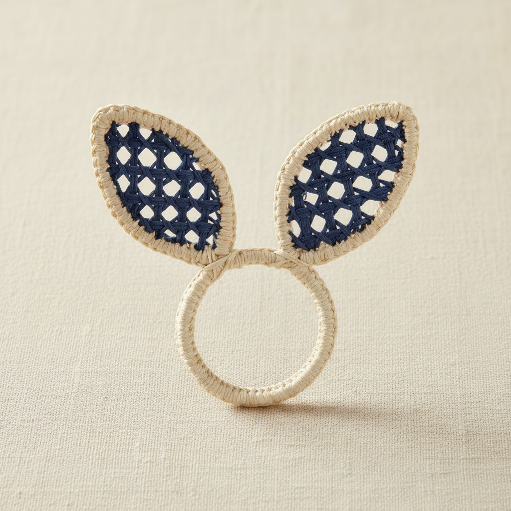 Easter Bunny Ears Handwoven Iraca Napkin Ring