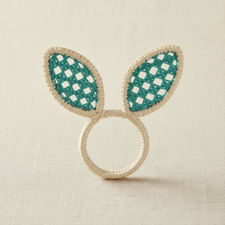 Easter Bunny Ears Handwoven Iraca Napkin Ring