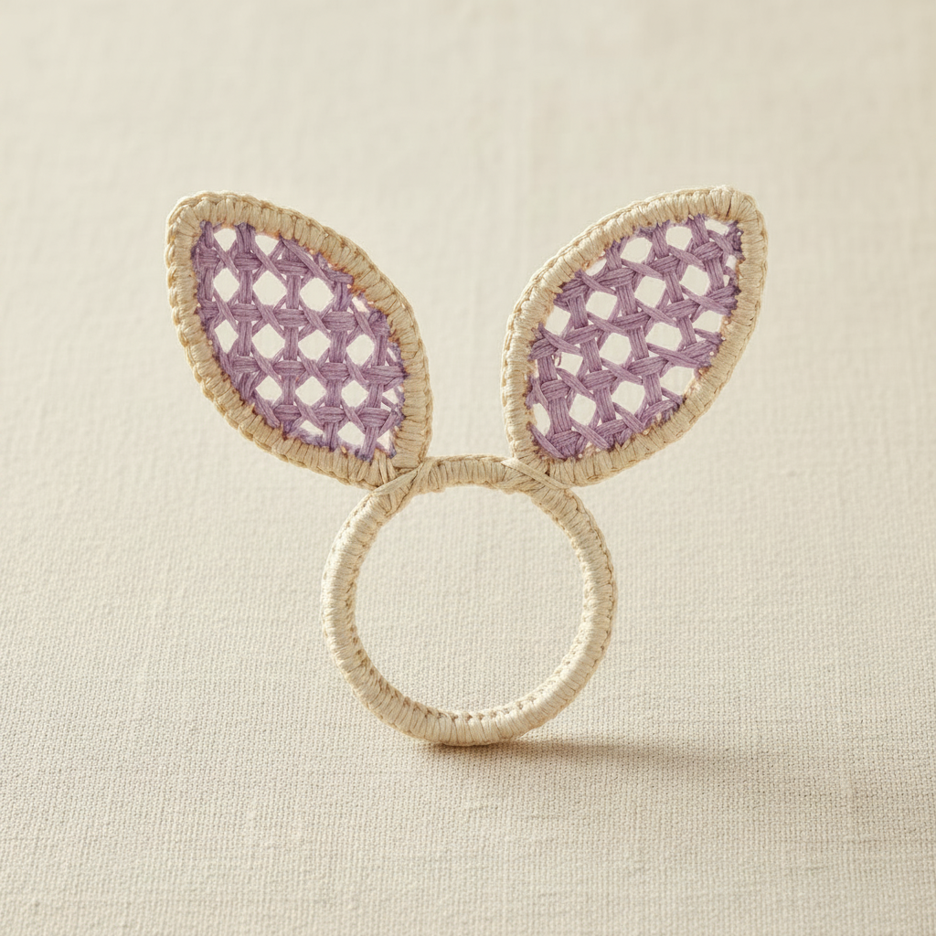Easter Bunny Ears Handwoven Iraca Napkin Ring