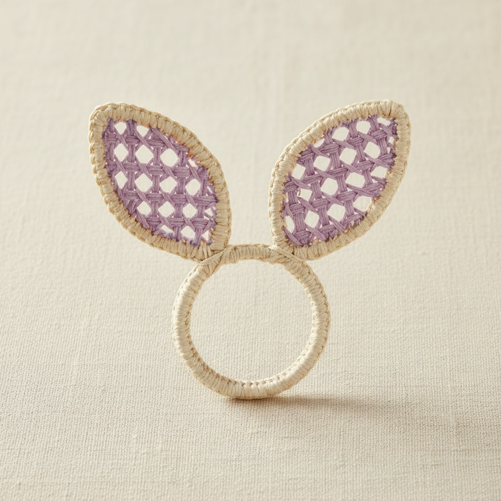 Easter Bunny Ears Handwoven Iraca Napkin Ring