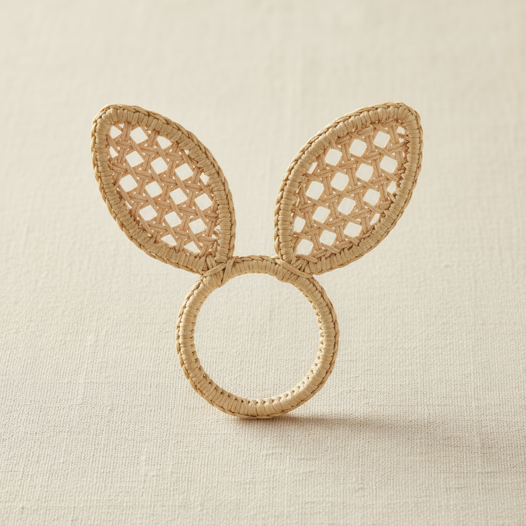 Easter Bunny Ears Handwoven Iraca Napkin Ring