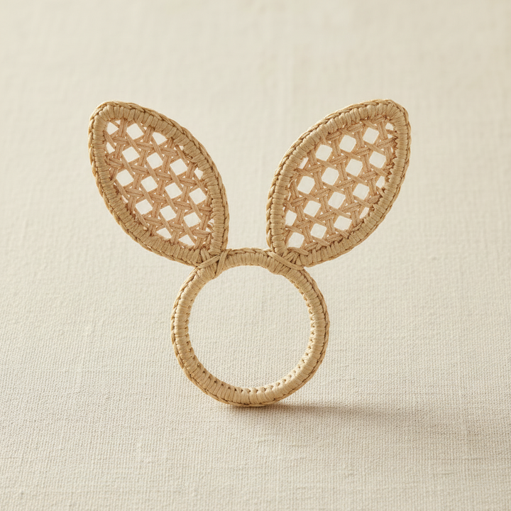 Easter Bunny Ears Handwoven Iraca Napkin Ring
