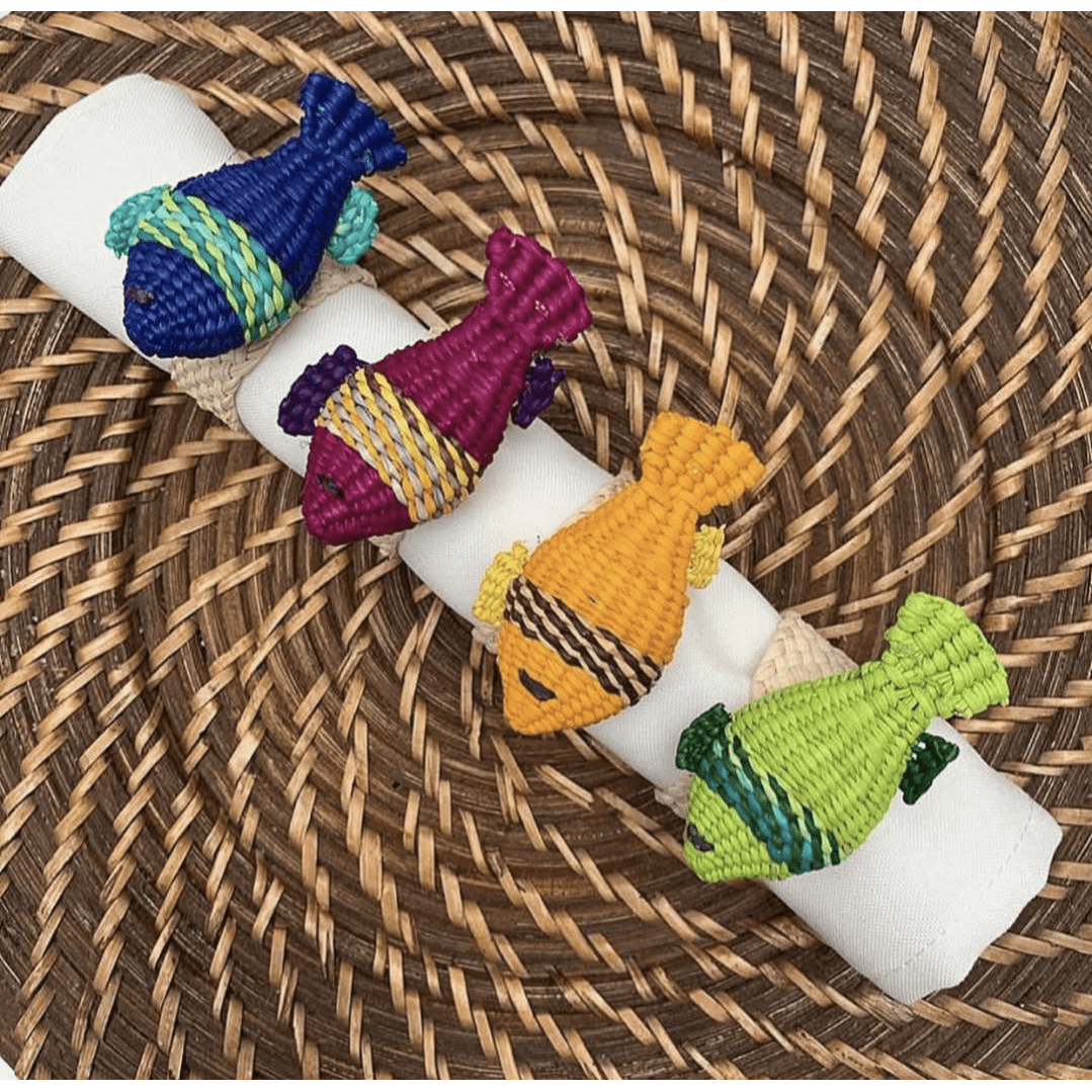 Fish Handwoven Iraca Napkin Rings — Napkin Ring, [material], MacondoForever