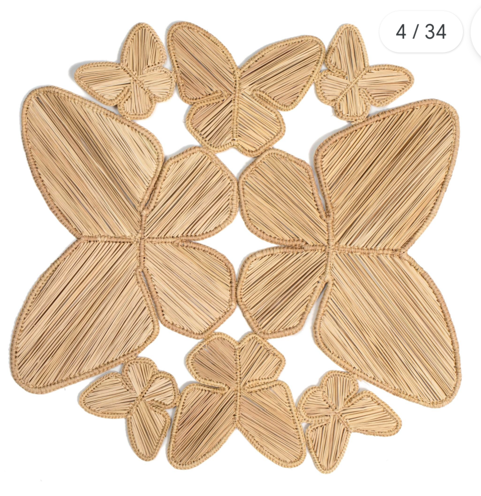 Butterfly Handwoven Iraca Palm Placemat