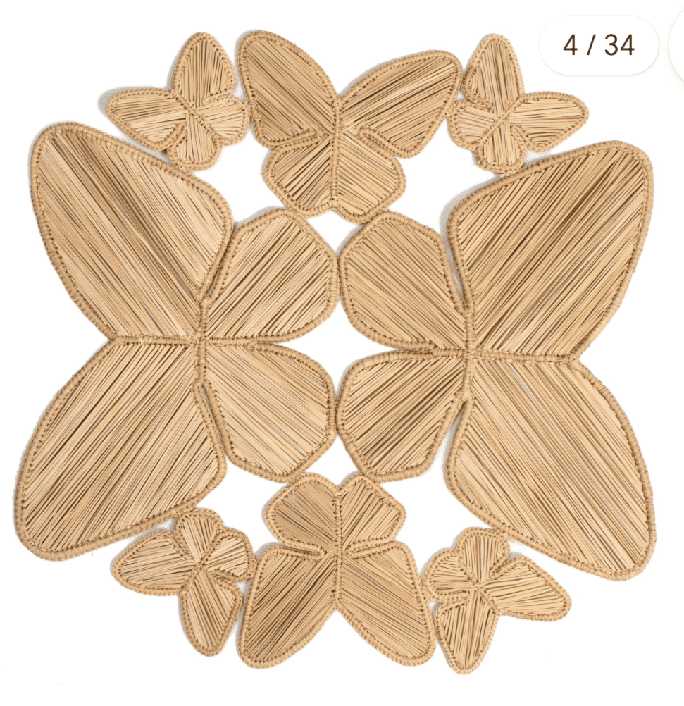 Butterfly Handwoven Iraca Palm Placemat — Placemats, [material], MacondoForever