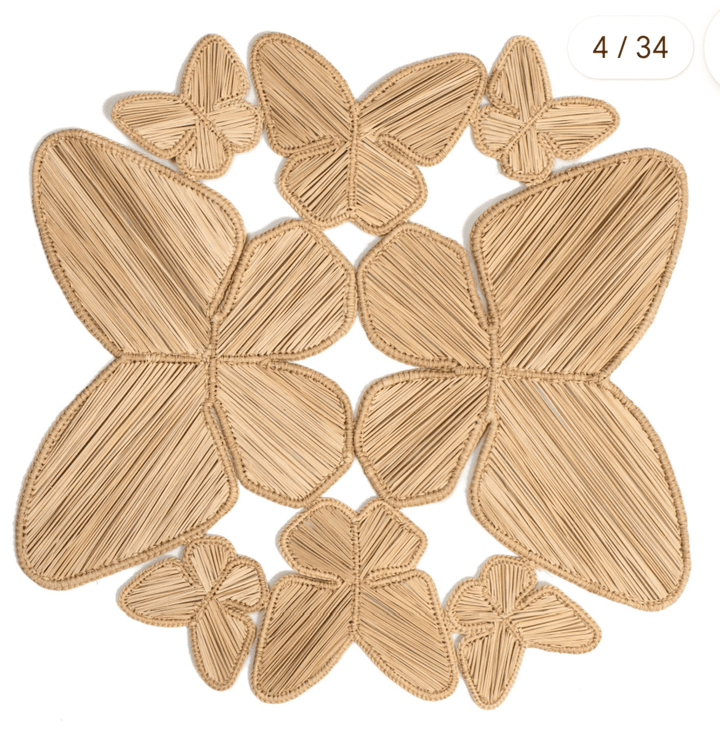Butterfly Handwoven Iraca Palm Placemat — Placemats, [material], MacondoForever
