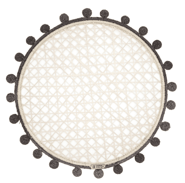 Pom-Edge Handwoven Iraca Placemat — Placemats, [material], MacondoForever