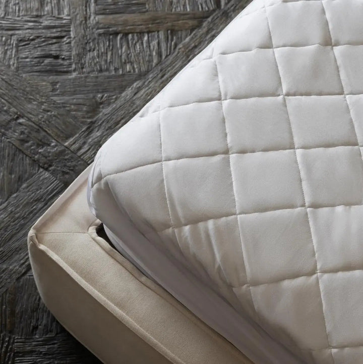 CleanBamboo® white quilted mattress protector with stitched edge corner