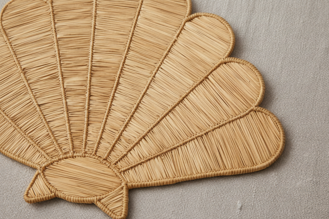 Shell Handwoven Iraca Placemat