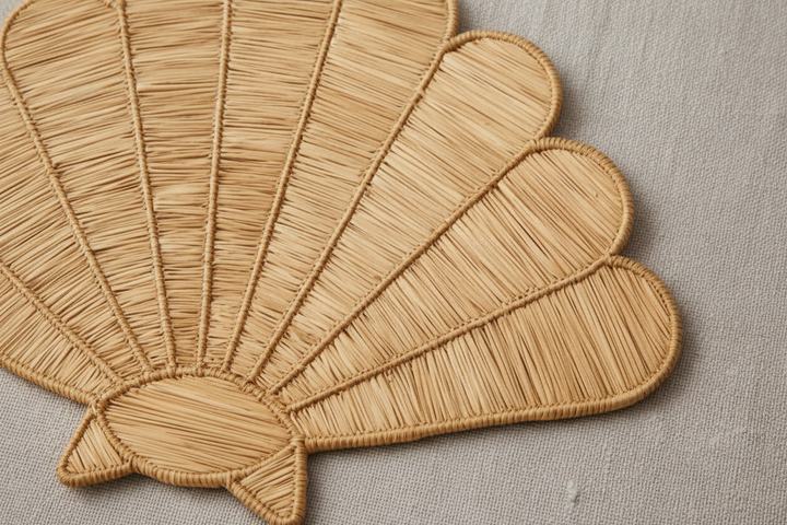 Shell Handwoven Iraca Placemat