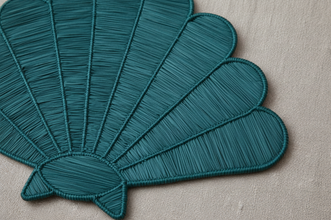 Shell Handwoven Iraca Placemat