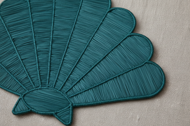 Shell Handwoven Iraca Placemat
