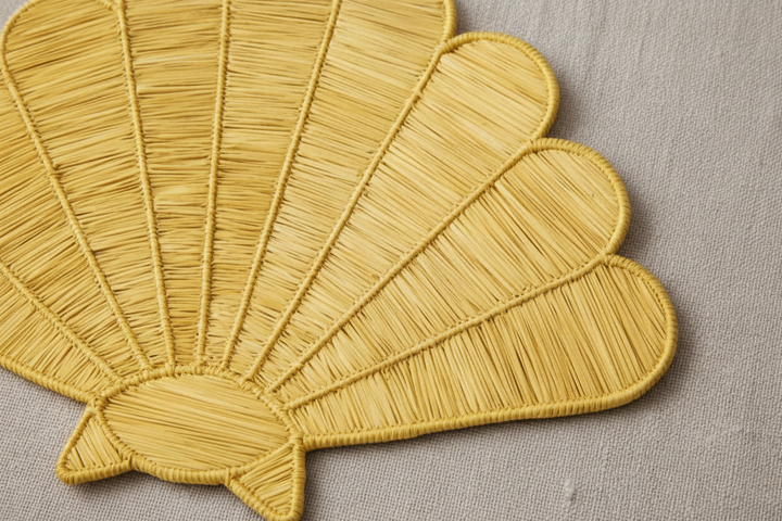 Shell Handwoven Iraca Placemat