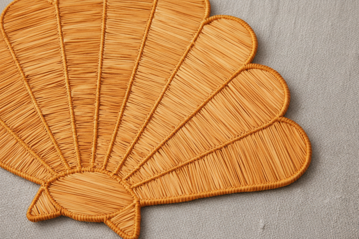 Shell Handwoven Iraca Placemat