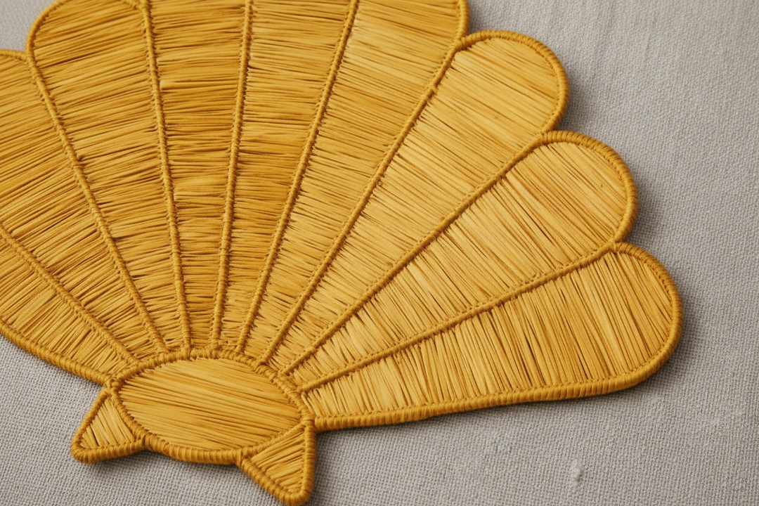 Shell Handwoven Iraca Placemat