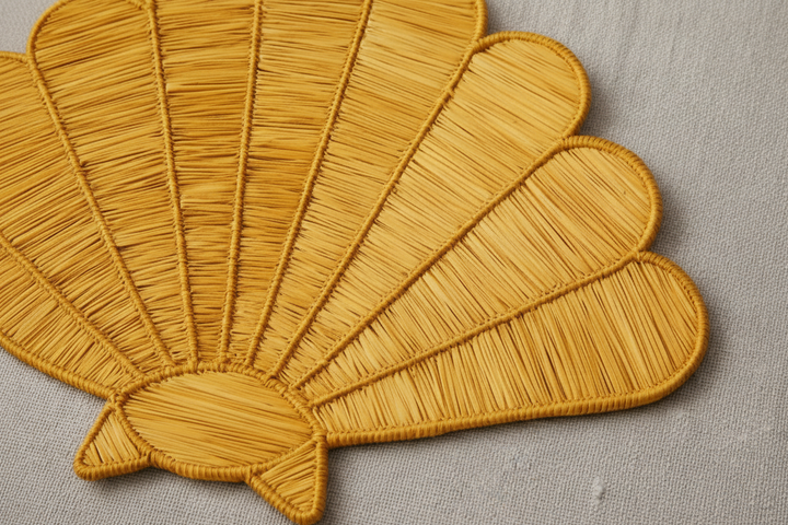 Shell Handwoven Iraca Placemat