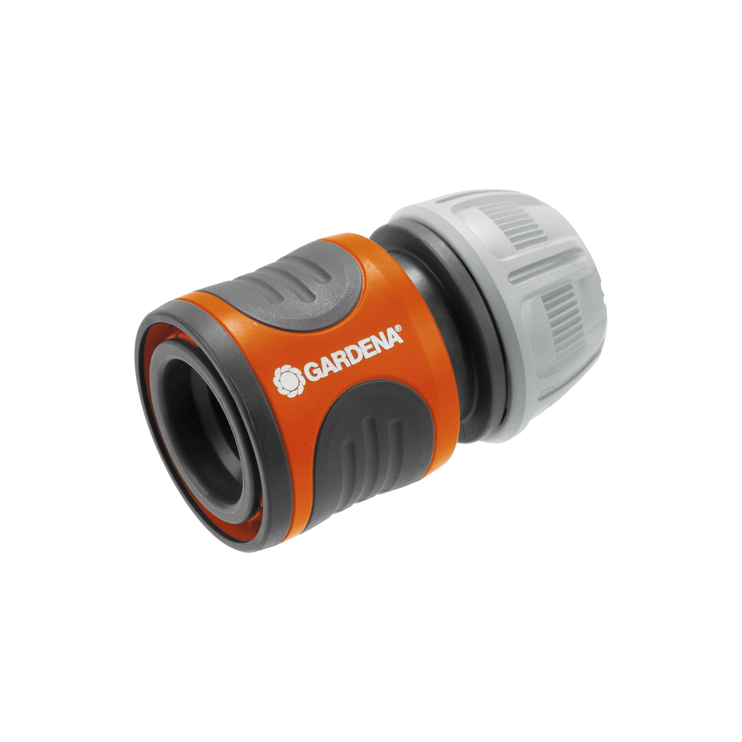 Gardena 19 mm (3/4") orange and gray hose connector with ribbed grip