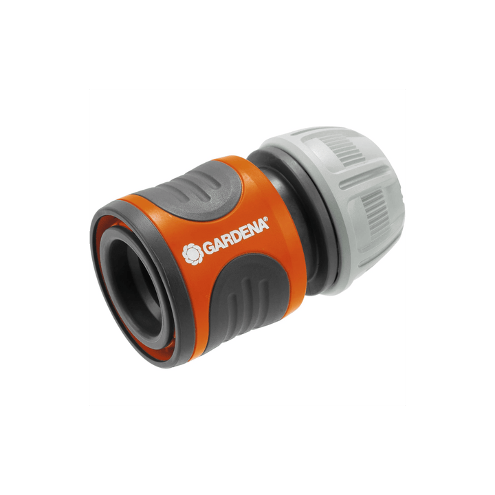 Gardena 19 mm (3/4") orange and gray hose connector with ribbed grip