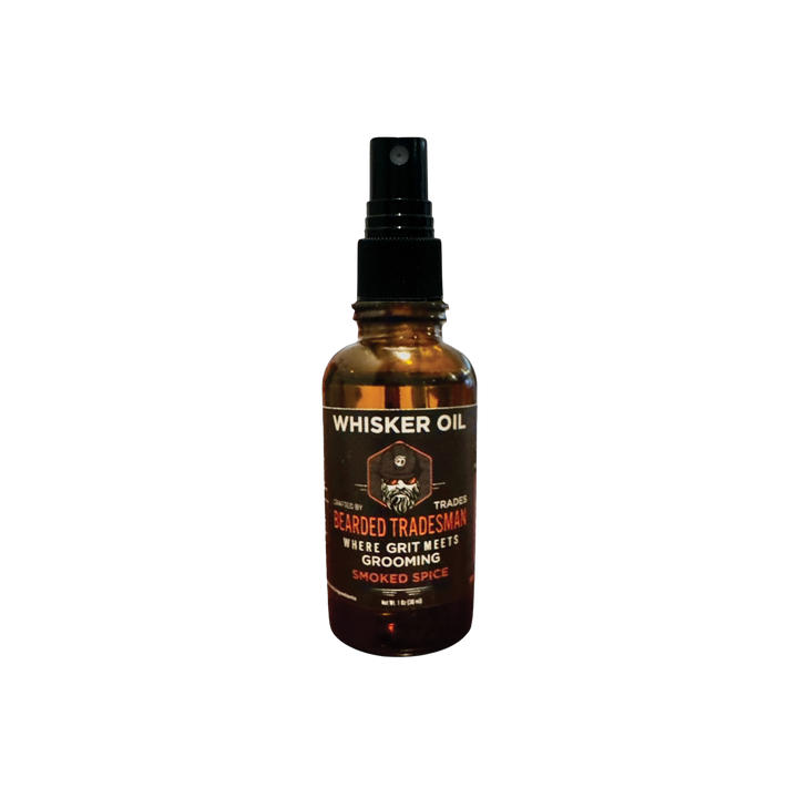 Whisker oil spray bottle with amber glass and &