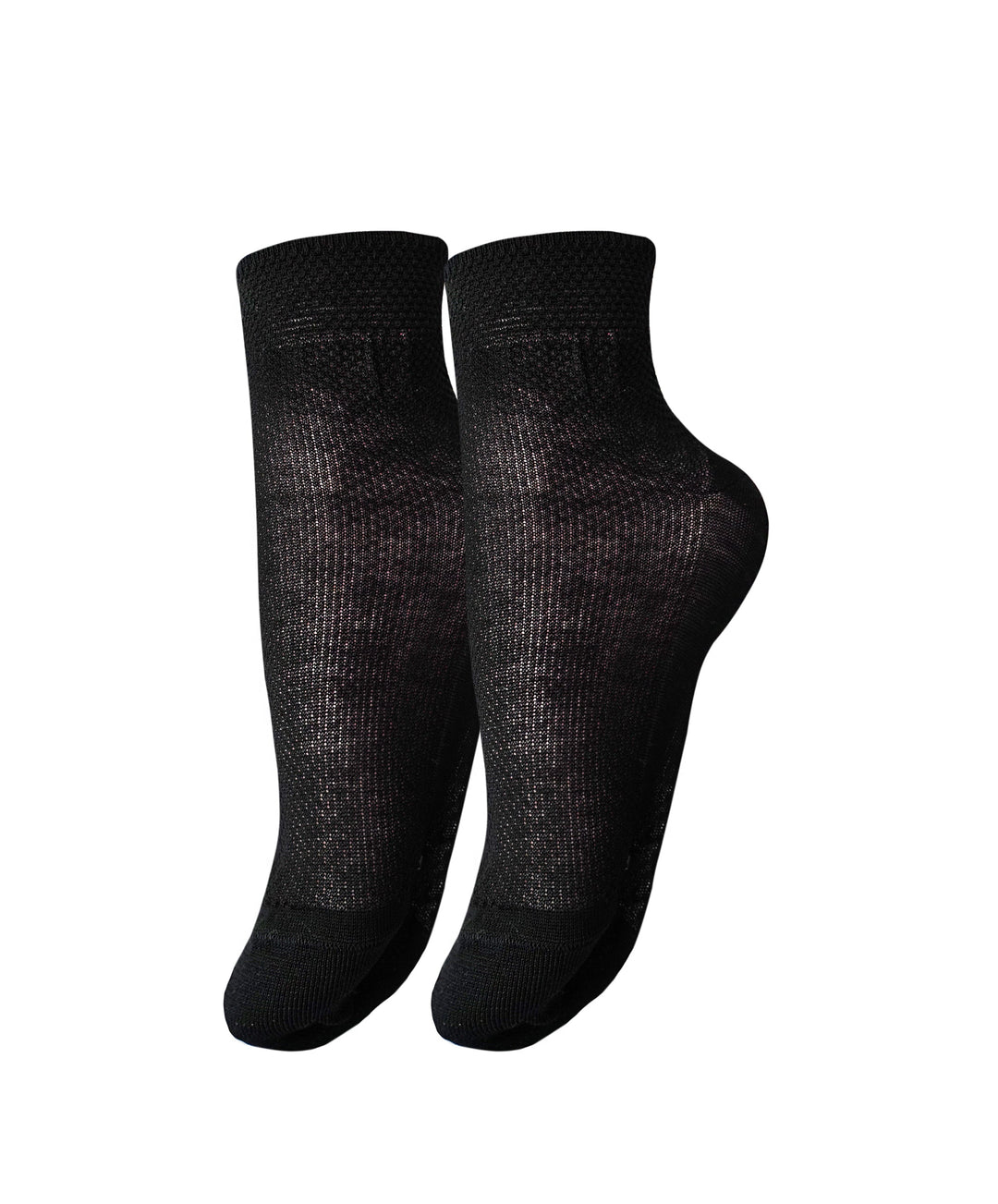 Women’s organic cotton socks, black, knit crew style, 1 pair