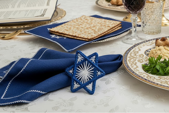 Star of David Handwoven Iraca Napkin Ring
