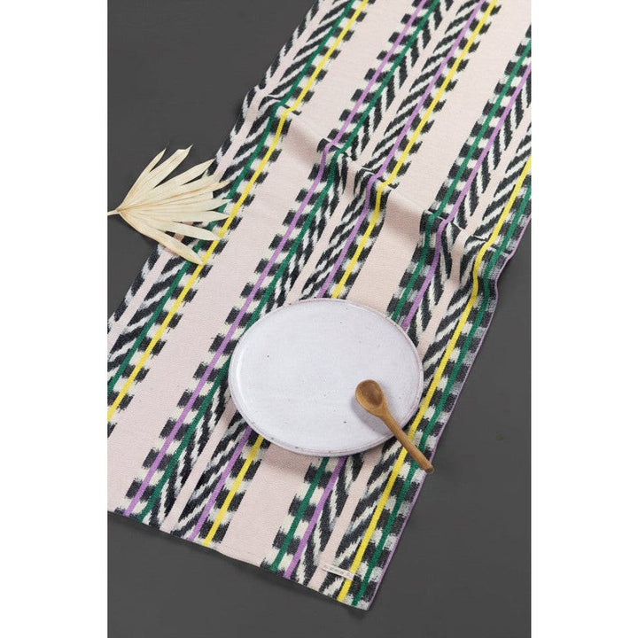 Solana Multicolor Ikat Heavy Cotton Table Runner (Guatemala)