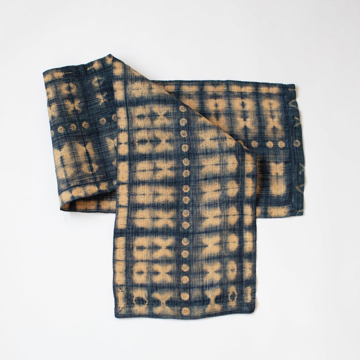 Raffia Shibori Table Runner-Cocoon & Moth Pattern