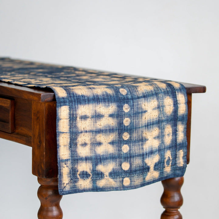 Raffia Shibori Table Runner-Cocoon & Moth Pattern