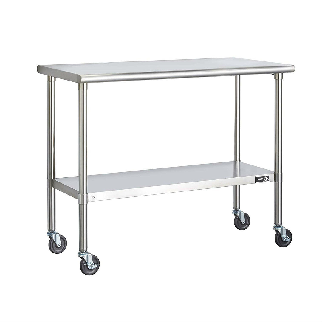Stainless Steel 2-ft Kitchen Island Prep Table with Casters