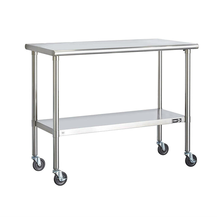 Stainless Steel 2-ft Kitchen Island Prep Table with Casters
