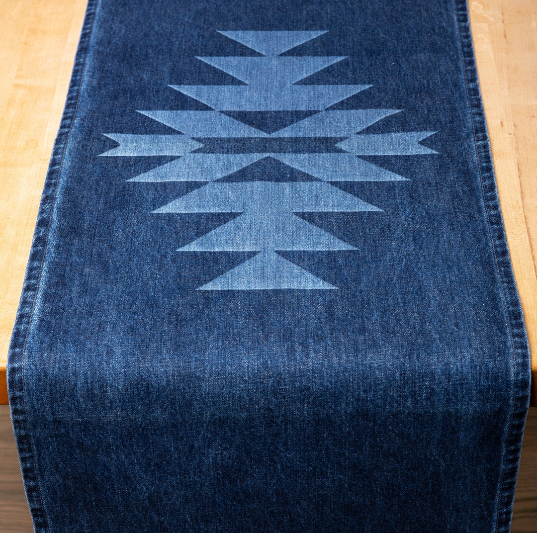 Star‑Pattern Denim Table Runner