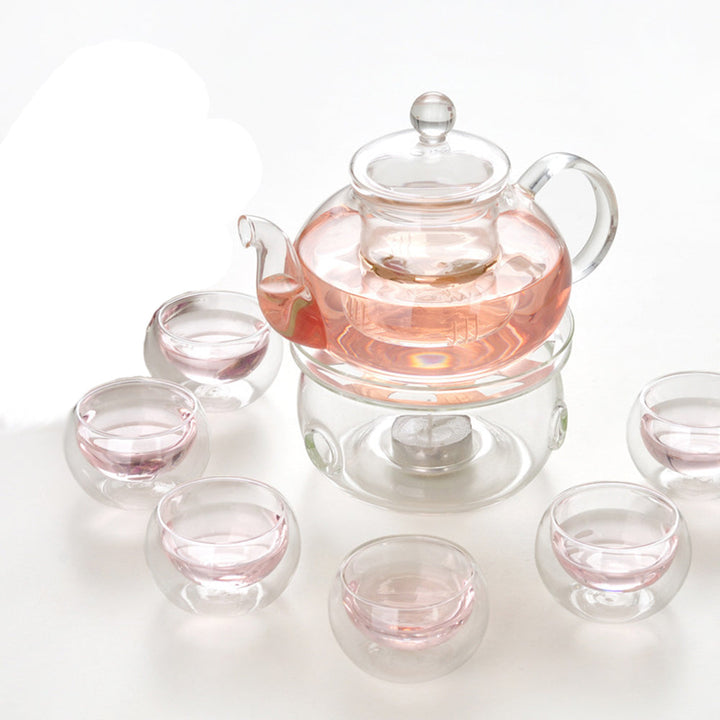 Tea Pot with Infuser & Warmer Set