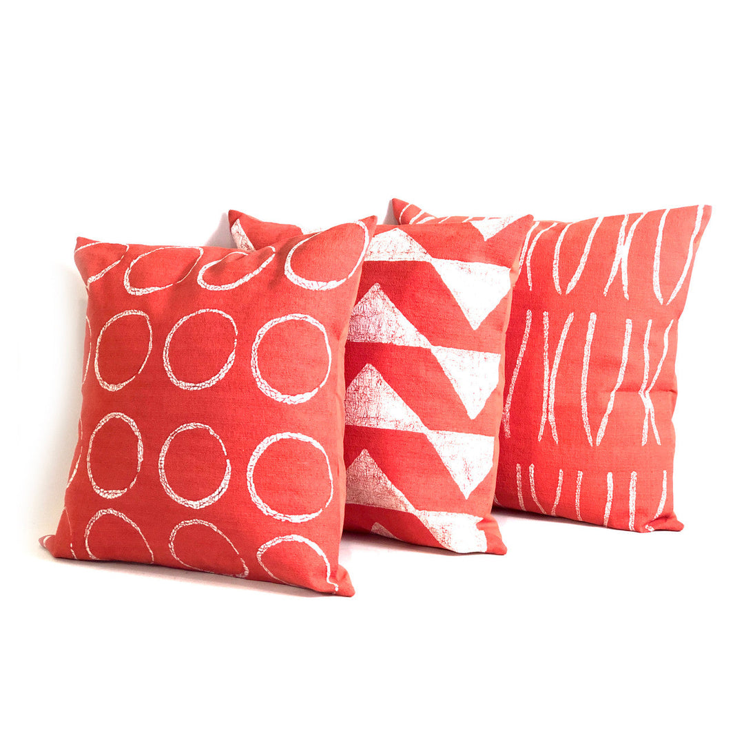 Sadza Circles Pillow Cover - Madagascar Coral