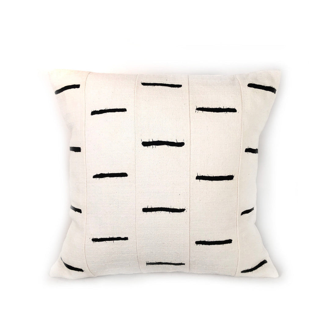 Sadza Dashes Pillow Cover - White